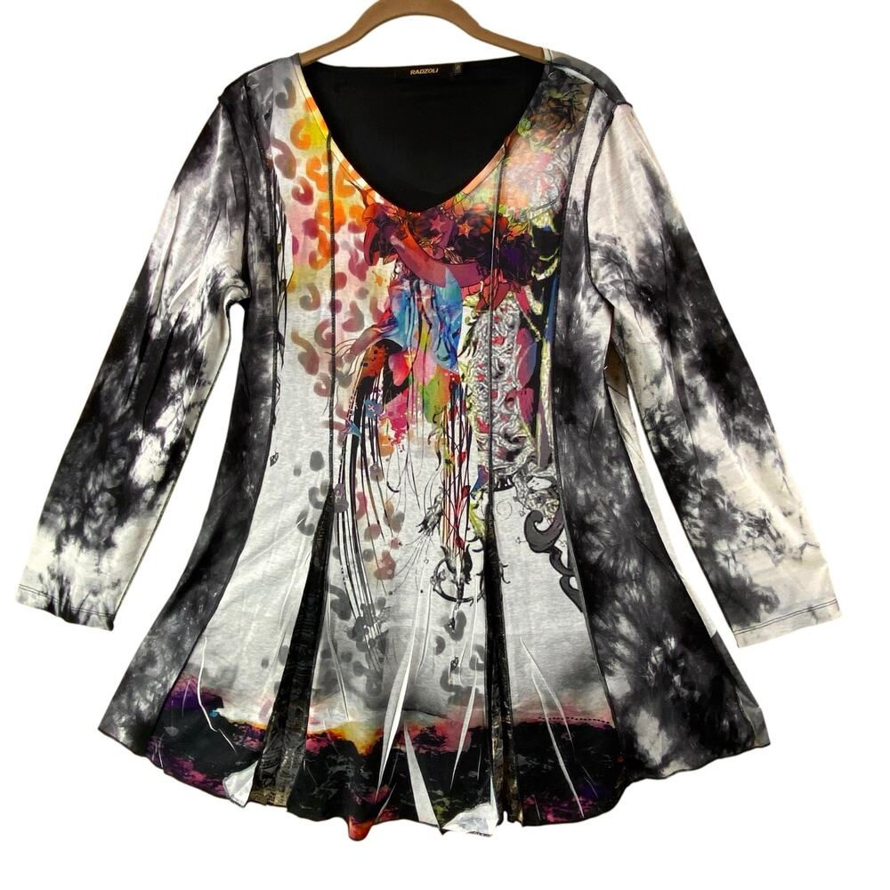 Radzoli Tunic Top Blouse Size S Art To Wear Boho Lightweight